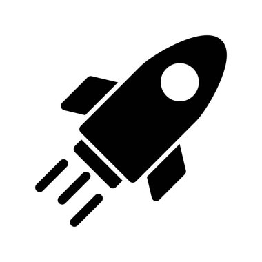 Roket Glyph Vektör Simgesi Tasarımı