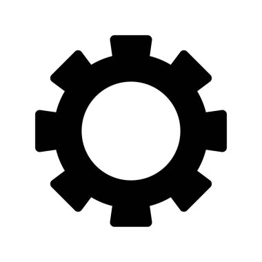 Gear Glyph Vektör Simgesi Tasarımı