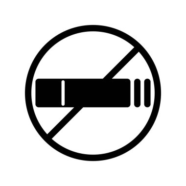 Smoking Glyph Vektör Simgesi Tasarımı Yok