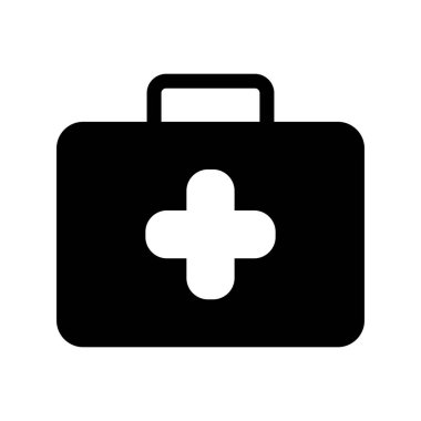 İlk Yardım Kiti Glyph Vektör Simgesi Tasarımı