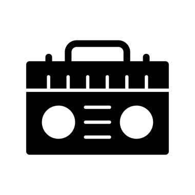 Teyp Kaydedici Glyph Vektör Simgesi Tasarımı