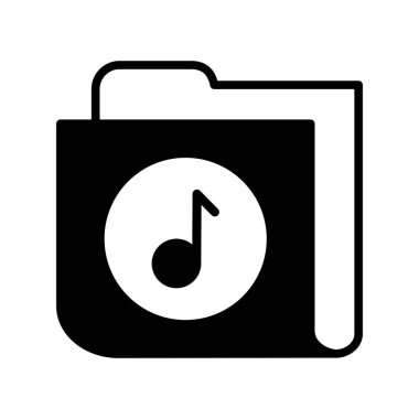 Müzik Dizini Glyph Vektör Simgesi Tasarımı