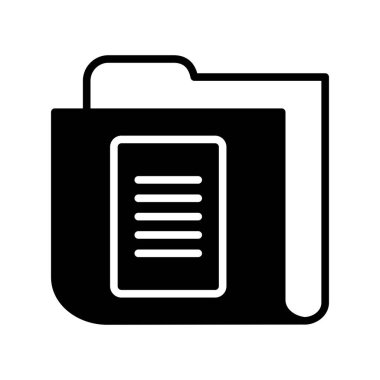 Belge Dizini Glyph Vektör Simgesi Tasarımı