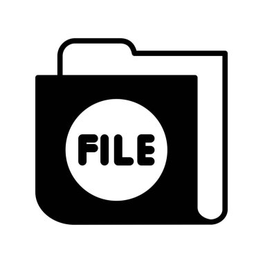 Dosya Dizini Glyph Vektör Simgesi Tasarımı