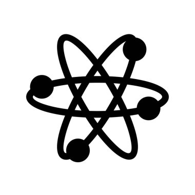 Atom Glyph Vektör Simgesi Tasarımı