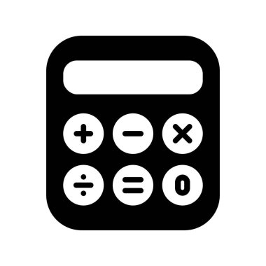 Hesap Makinesi Glyph Vektör Simgesi Tasarımı