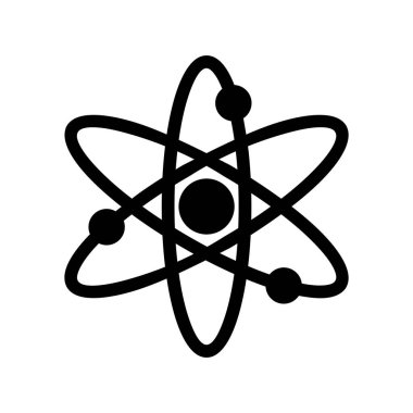 Atom Glyph Vektör Simgesi Tasarımı