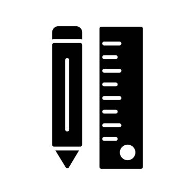 Kalem Boyutu Glyph Vektör Simgesi Tasarımı