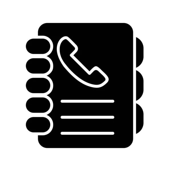 Τηλεφωνικός Κατάλογος Glyph Vector Icon Desig — Διανυσματικό Αρχείο