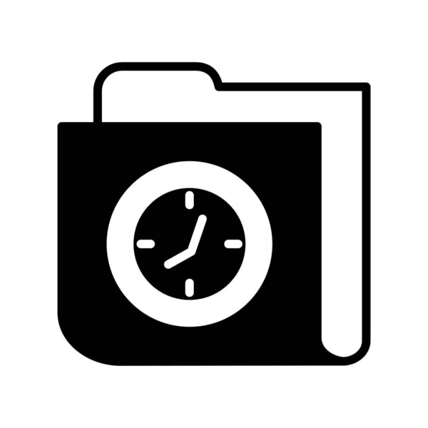 Dossier Horloge Glyphe Vectoriel Icône Desig — Image vectorielle