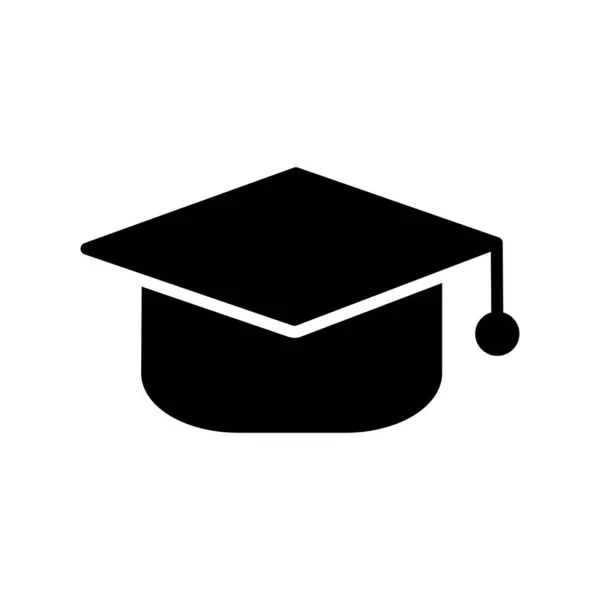 Onderwijs Cap Glyph Vector Icon Ontwerp — Stockvector