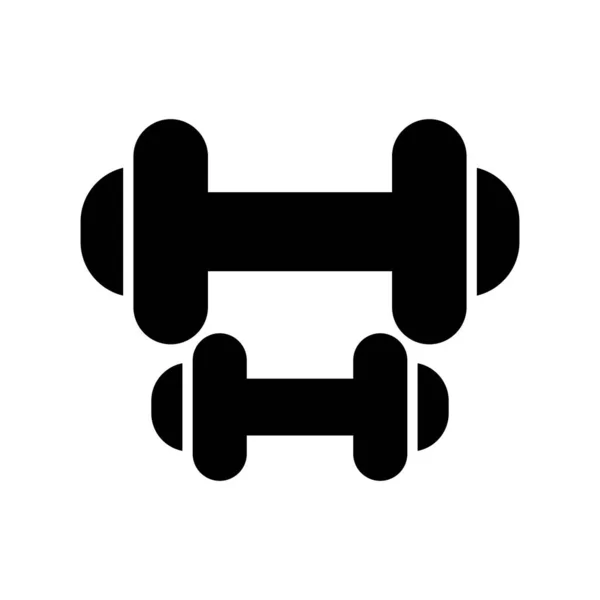 Dumbbell Glyph Vektör Simgesi Tasarımı — Stok Vektör