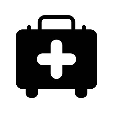  İlk Yardım Kiti Glyph Vektör Simgesi Tasarımı