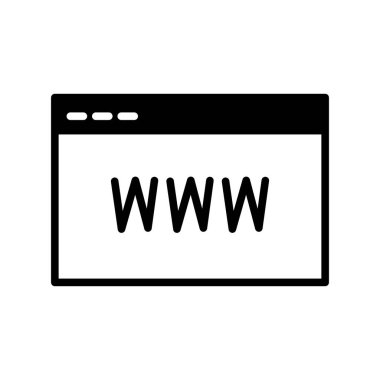  Web Sitesi Glyph Vektör Simgesi Tasarımı