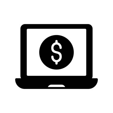 Laptop Glyph Vektör Simgesi Tasarımı Al