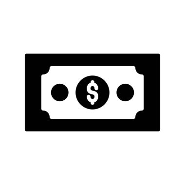 Dolar Notu Glyph Vektör Simgesi Tasarımı