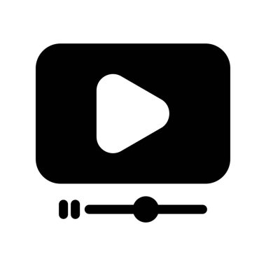 Video Oynat Glyph Vektör Simgesi Tasarımı