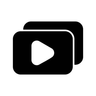 Video Glyph Vektör Simgesi Tasarımı