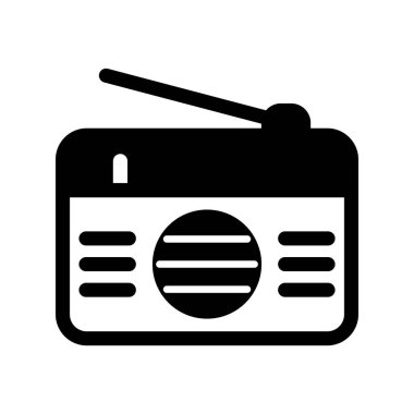 Radyo Glyph Vektör Simgesi Tasarımı