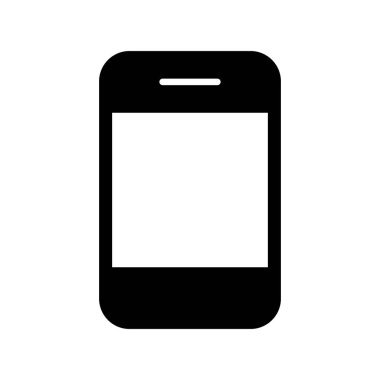 Akıllı Telefon Glyph Vektör Simgesi Tasarımı
