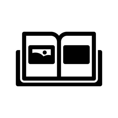 Fotoğraf Albümü Glyph Vektör Simgesi Tasarımı