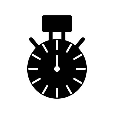 Stopwatch Glyph Vektör Simgesi Tasarımı
