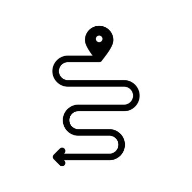 Yol Haritası Glyph Vektör Simgesi Tasarımı