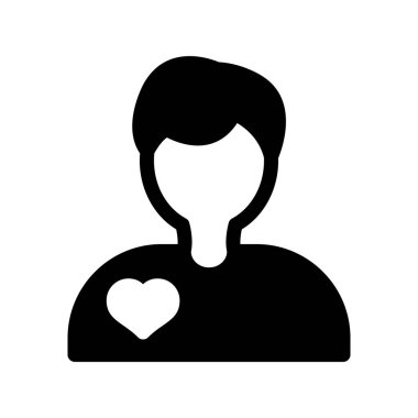 Erkek Arkadaşı Glyph Vektör Simgesi Tasarımı