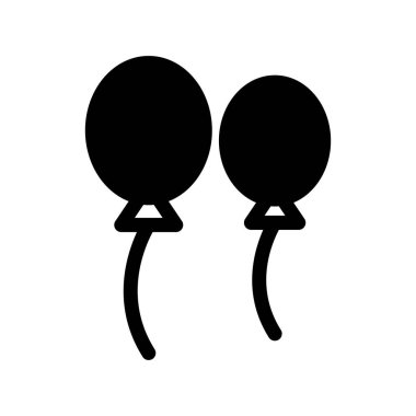 Balonlar Glyph Vektör Simgesi Tasarımı