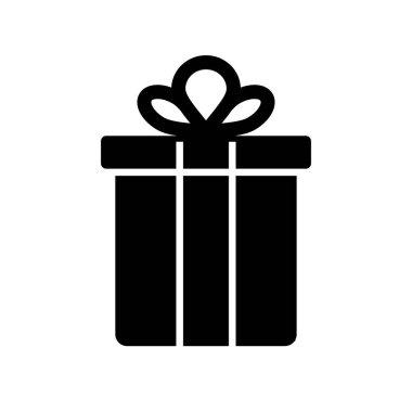 Hediye Kutusu Glyph Vektör Simgesi Tasarımı