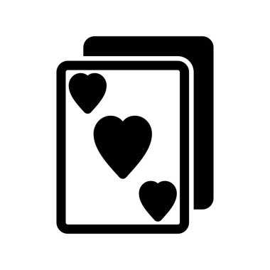 Poker Kartları Glyph Vektör Simgesi Tasarımı