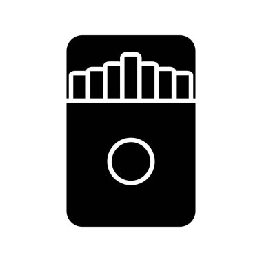 Sigara Glyph Vektör Simgesi Tasarımı