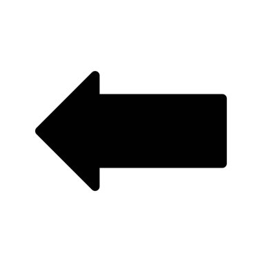  Sola Döndür Glyph Vektör Simgesi Tasarımı