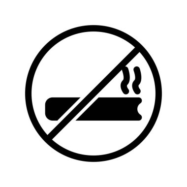 Smoking Glyph Vektör Simgesi Tasarımı Yok