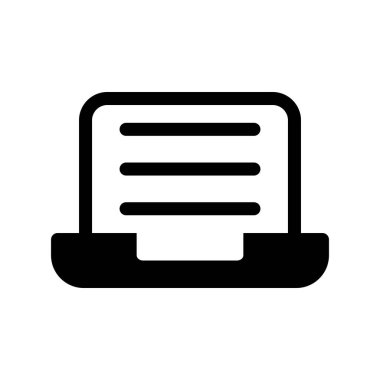 Laptop Glyph Vektör Simgesi Tasarımı