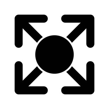 Dört Yönlü Ok Kabartma Vektör Simgesi Tasarımı