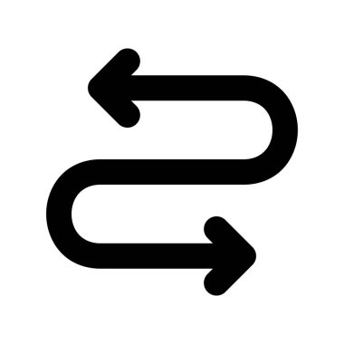 Yön Arrow Glyph Vektör Simgesi Tasarımı