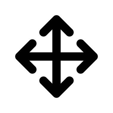 Dört Yönlü Ok Kabartma Vektör Simgesi Tasarımı