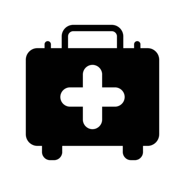 First Aid Kit Glyph Vector Icon Desig — ストックベクタ