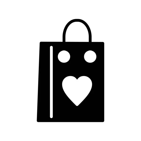 Love Bag Glyph Vector Icon Desig — Stockový vektor