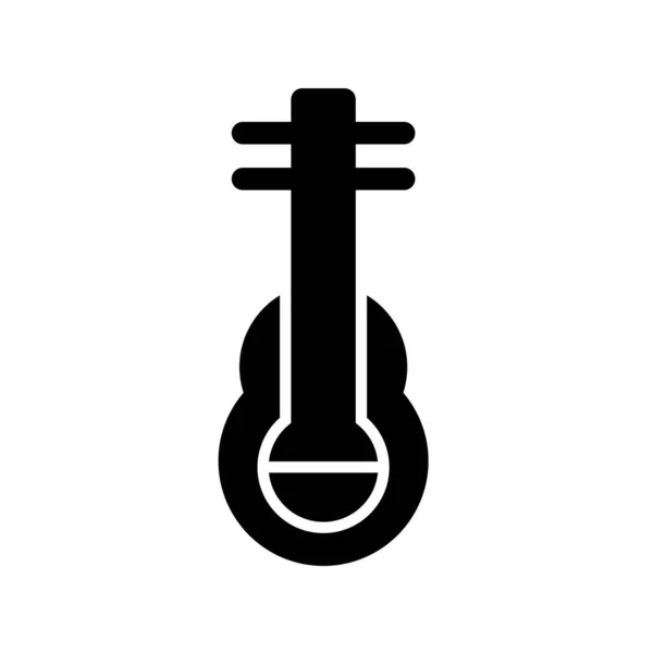 Guitar Glyph Vector Icon Desig — Stock Vector