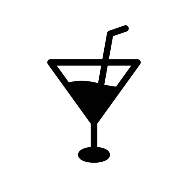Icona Vettoriale Glyph Cocktail Desig — Vettoriale Stock