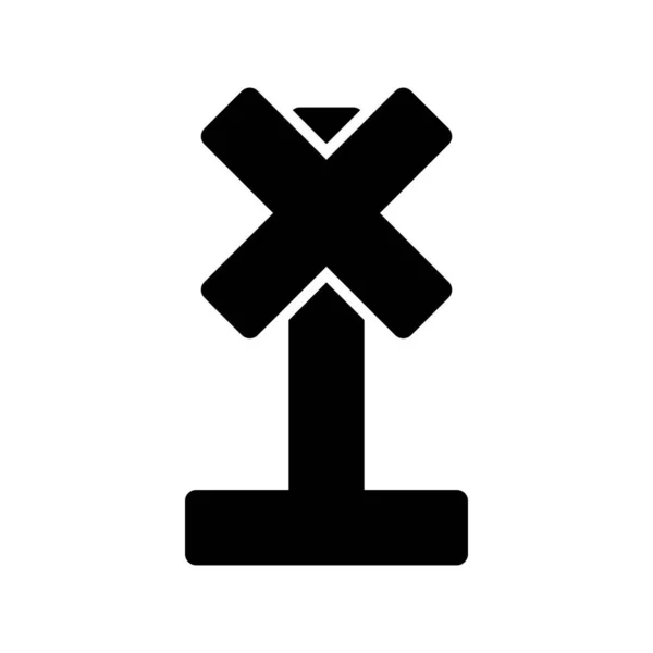 Nivå Crossing Glyph Vector Icon Desig — Stock vektor