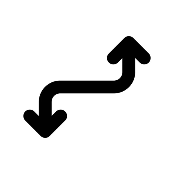 Två Sätt Arrow Glyph Vector Icon Desig — Stock vektor
