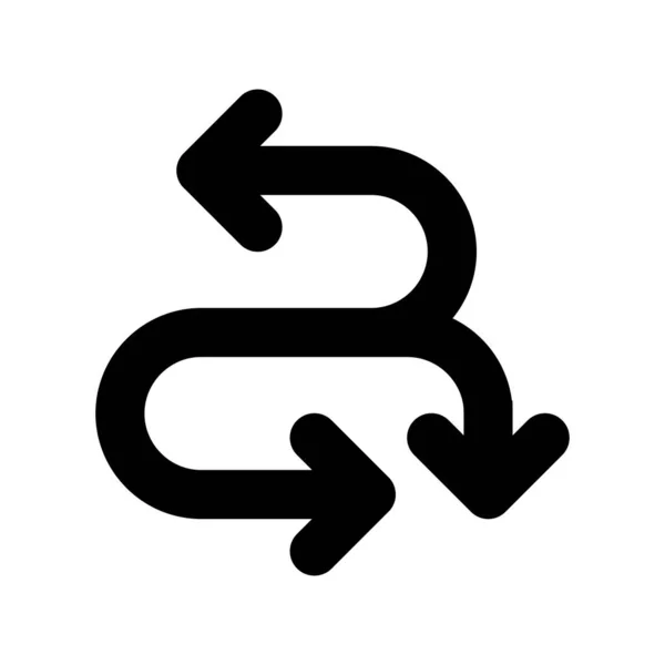 Zig Zag Seta Glyph Vector Ícone Desig —  Vetores de Stock