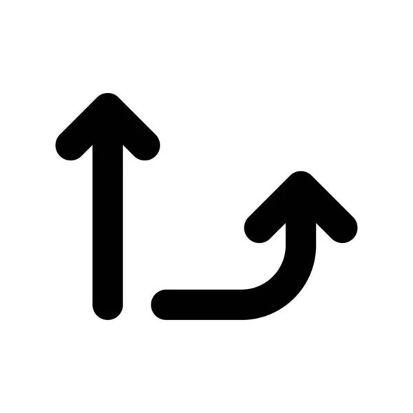 Šipka Nahoru Otočka Glyph Vector Icon Desig — Stockový vektor