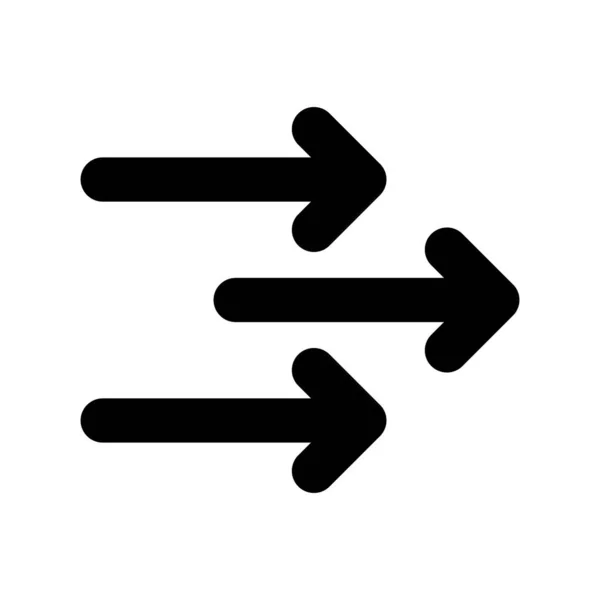Right Arrow Glyph Vector Icon Desig — Stock Vector