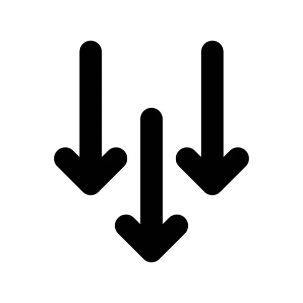 Šipka Dolů Glyph Vector Icon Desig — Stockový vektor