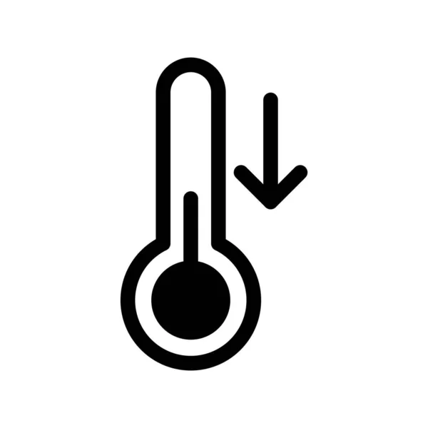 Thermometer Glyph Vector Icon Desig — Stockvektor