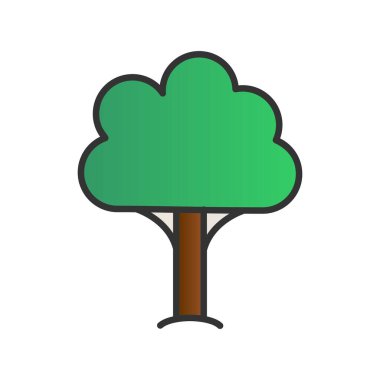 Ağaç Doldurulmuş Gradyan Vektör Simgesi Tasarımı